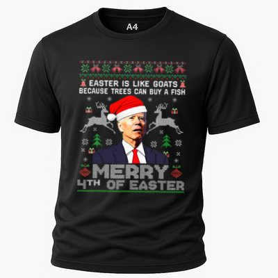 Merry 4th Of Easter Funny Biden Ugly Christmas Sweater   Performance Shirt