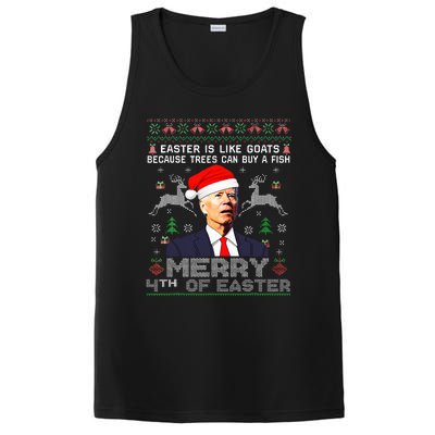 Merry 4th Of Easter Funny Biden Ugly Christmas Sweater   PosiCharge Competitor Tank