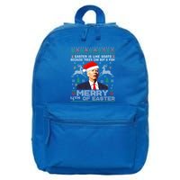 Merry 4th Of Easter Funny Biden Ugly Christmas Sweater   16 in Basic Backpack