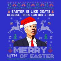 Merry 4th Of Easter Funny Biden Ugly Christmas Sweater   16 in Basic Backpack