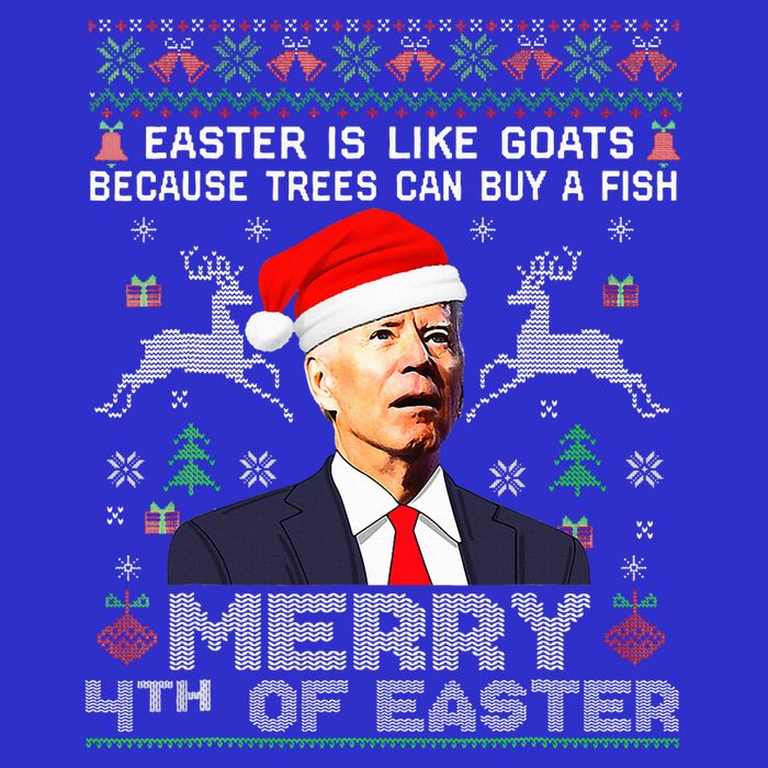 Merry 4th Of Easter Funny Biden Ugly Christmas Sweater   16 in Basic Backpack