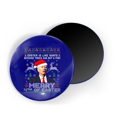 Merry 4th Of Easter Funny Biden Ugly Christmas Sweater   Magnet