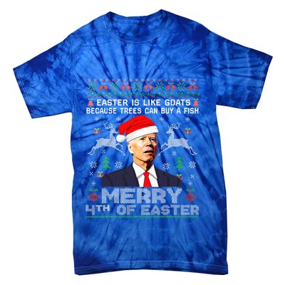 Merry 4th Of Easter Funny Biden Ugly Christmas Sweater   Tie-Dye T-Shirt
