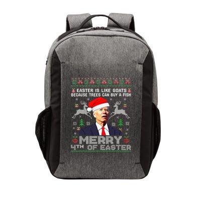 Merry 4th Of Easter Funny Biden Ugly Christmas Sweater   Vector Backpack