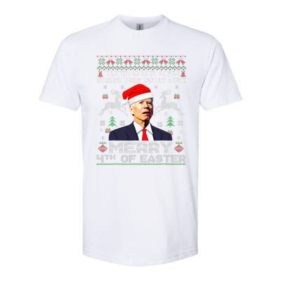 Merry 4th Of Easter Funny Biden Ugly Christmas Sweater   Softstyle CVC T-Shirt