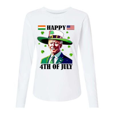 Merry 4th Of Easter Funny Joe Biden St Patricks Day Confused Womens Cotton Relaxed Long Sleeve T-Shirt