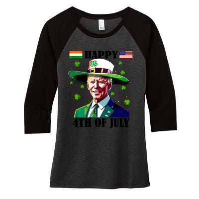 Merry 4th Of Easter Funny Joe Biden St Patricks Day Confused Women's Tri-Blend 3/4-Sleeve Raglan Shirt