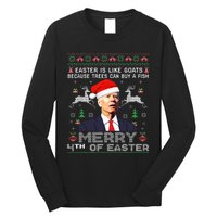 Merry 4th Of Easter Funny Biden Ugly Christmas Sweater Long Sleeve Shirt