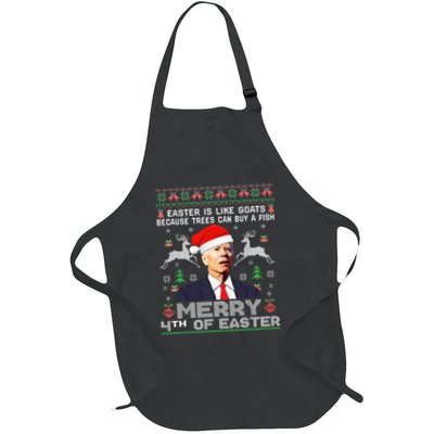 Merry 4th Of Easter Funny Biden Ugly Christmas Sweater Apron