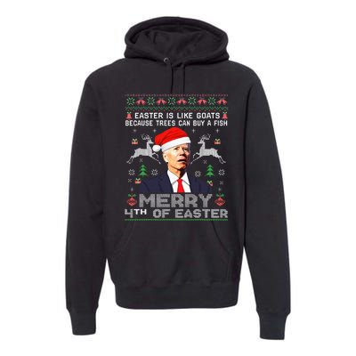 Merry 4th Of Easter Funny Biden Ugly Christmas Sweater Premium Hoodie