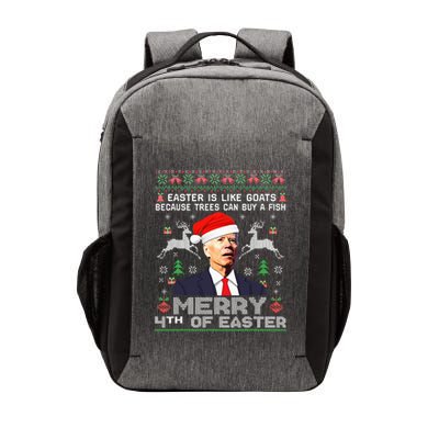 Merry 4th Of Easter Funny Biden Ugly Christmas Sweater Vector Backpack