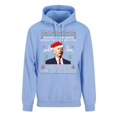 Merry 4th Of Easter Funny Biden Ugly Christmas Sweater Unisex Surf Hoodie