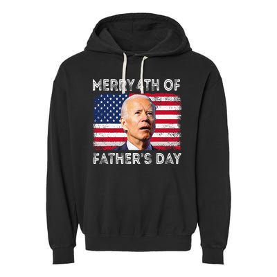 Merry 4th of July Father's Day 4th of July Garment-Dyed Fleece Hoodie