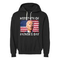Merry 4th of July Father's Day 4th of July Garment-Dyed Fleece Hoodie