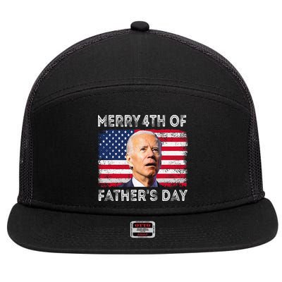 Merry 4th of July Father's Day 4th of July 7 Panel Mesh Trucker Snapback Hat
