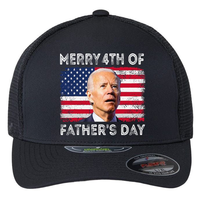 Merry 4th of July Father's Day 4th of July Flexfit Unipanel Trucker Cap
