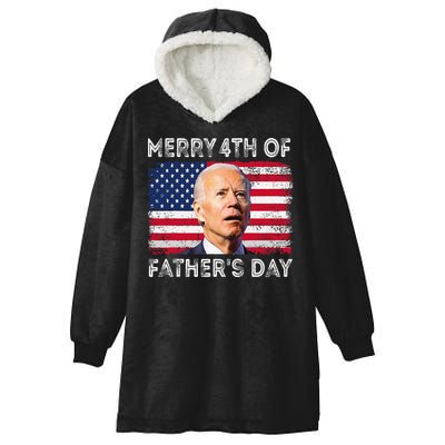 Merry 4th of July Father's Day 4th of July Hooded Wearable Blanket
