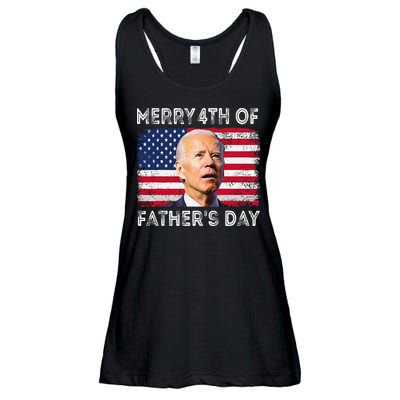 Merry 4th of July Father's Day 4th of July Ladies Essential Flowy Tank