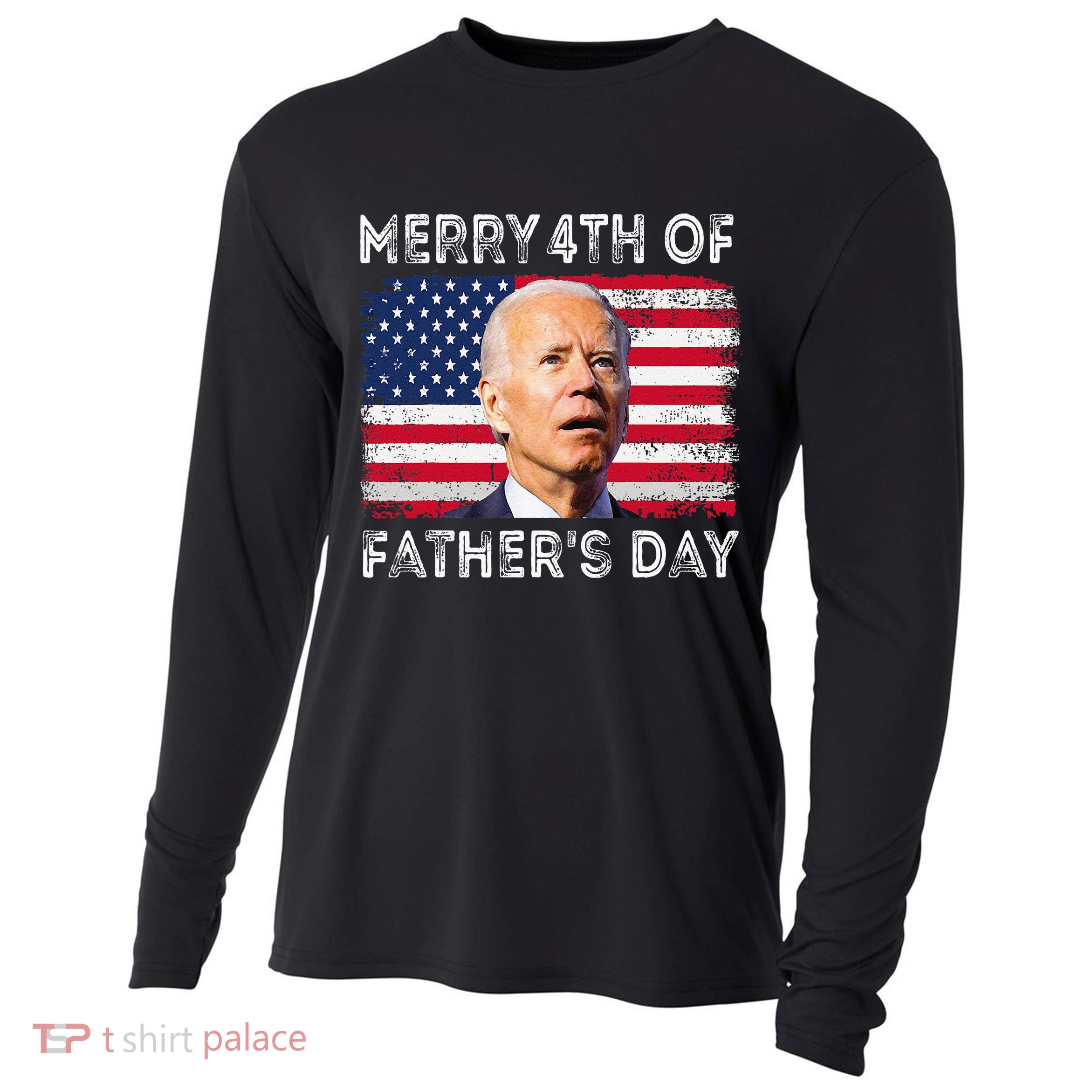Merry 4th of July Father's Day 4th of July Cooling Performance Long Sleeve Crew