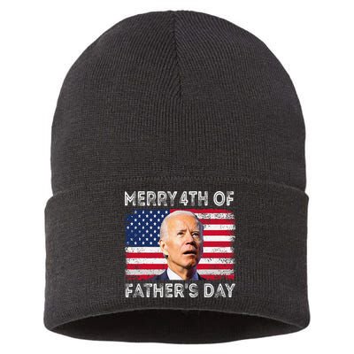 Merry 4th of July Father's Day 4th of July Sustainable Knit Beanie