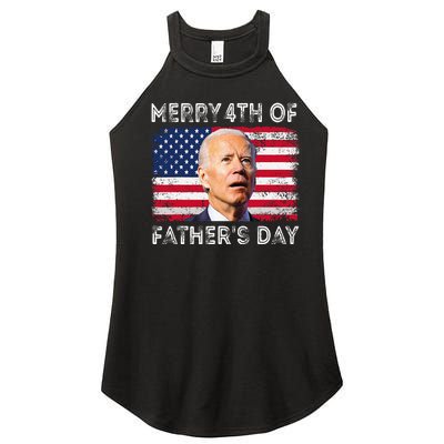 Merry 4th of July Father's Day 4th of July Women’s Perfect Tri Rocker Tank