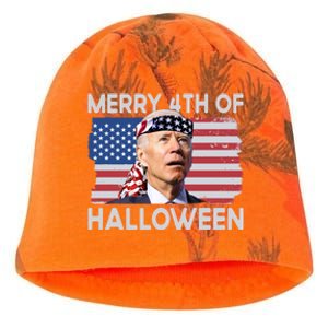 Merry 4th Of Halloween Confused Biden 4th Of July Cool Gift Kati - Camo Knit Beanie