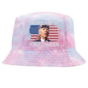 Merry 4th Of Halloween Confused Biden 4th Of July Cool Gift Tie-Dyed Bucket Hat