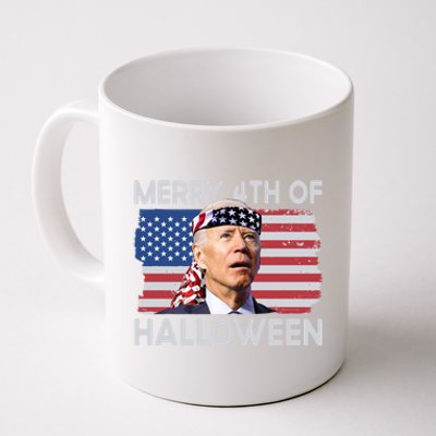 Merry 4th Of Halloween Confused Biden 4th Of July Cool Gift Coffee Mug