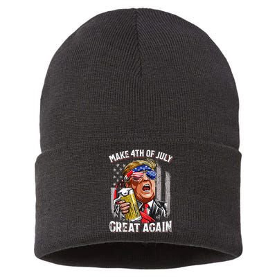 Make 4th Of July Great Again Sustainable Knit Beanie
