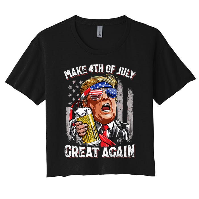 Make 4th Of July Great Again Women's Crop Top Tee