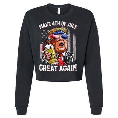 Make 4th Of July Great Again Cropped Pullover Crew