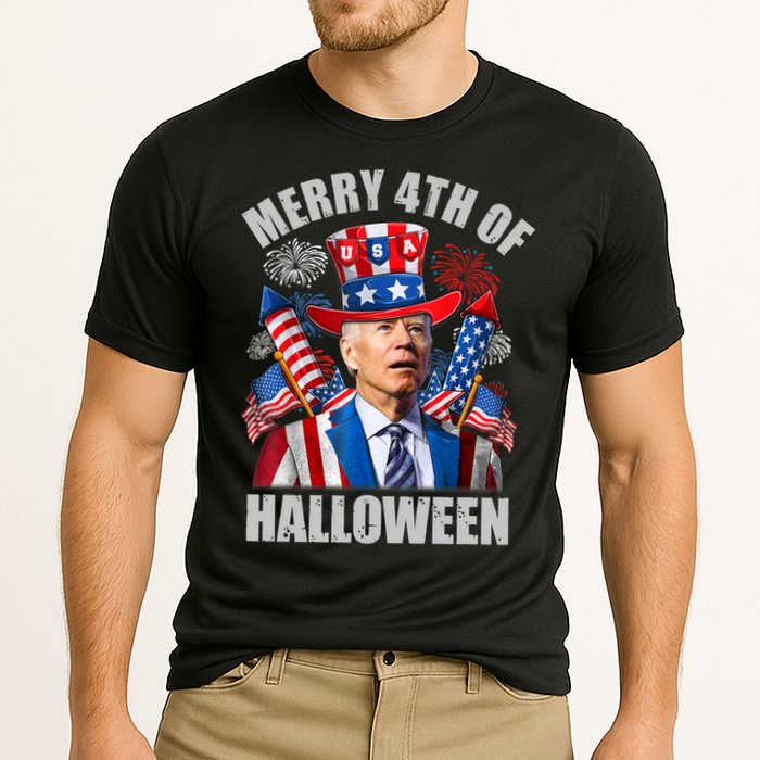 Merry 4th Of Halloween Joe Biden Confused 4th Of July 2024 Gift Performance Shirt