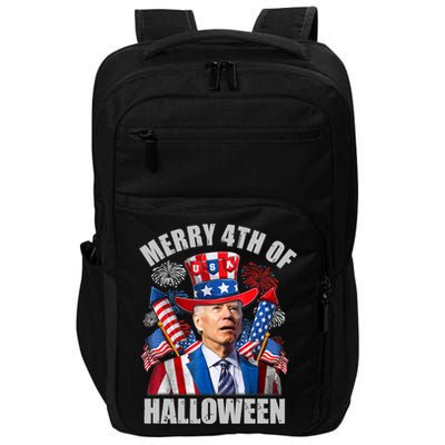 Merry 4th Of Halloween Joe Biden Confused 4th Of July 2024 Gift Impact Tech Backpack