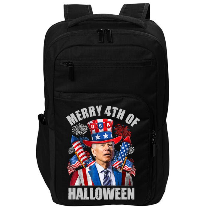 Merry 4th Of Halloween Joe Biden Confused 4th Of July 2024 Gift Impact Tech Backpack