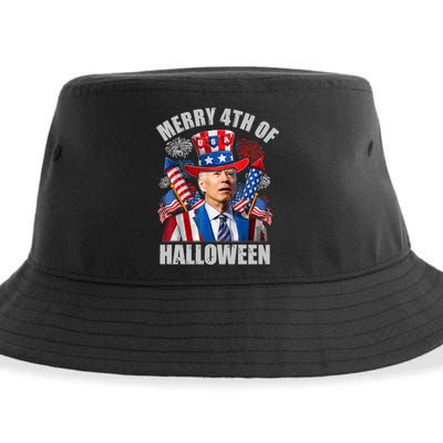 Merry 4th Of Halloween Joe Biden Confused 4th Of July 2024 Gift Sustainable Bucket Hat