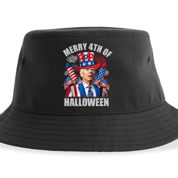 Merry 4th Of Halloween Joe Biden Confused 4th Of July 2024 Gift Sustainable Bucket Hat