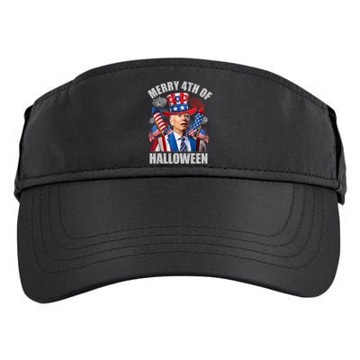 Merry 4th Of Halloween Joe Biden Confused 4th Of July 2024 Gift Adult Drive Performance Visor