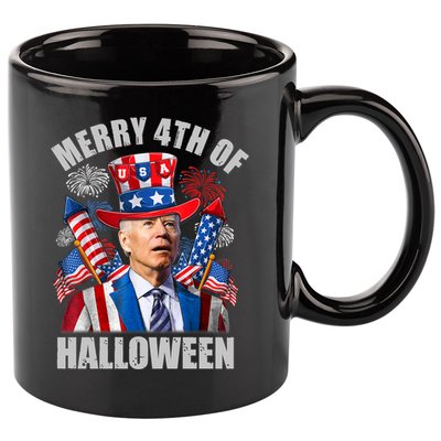 Merry 4th Of Halloween Joe Biden Confused 4th Of July 2024 Gift 11oz C Handle Ceramic Mug