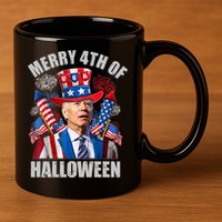 Merry 4th Of Halloween Joe Biden Confused 4th Of July 2024 Gift 11oz C Handle Ceramic Mug