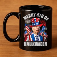 Merry 4th Of Halloween Joe Biden Confused 4th Of July 2024 Gift 11oz C Handle Ceramic Mug