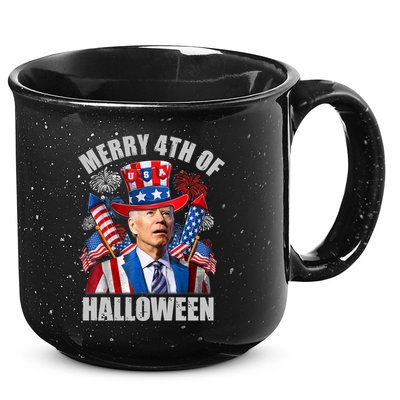 Merry 4th Of Halloween Joe Biden Confused 4th Of July 2024 Gift 15oz Campfire Ceramic Mug