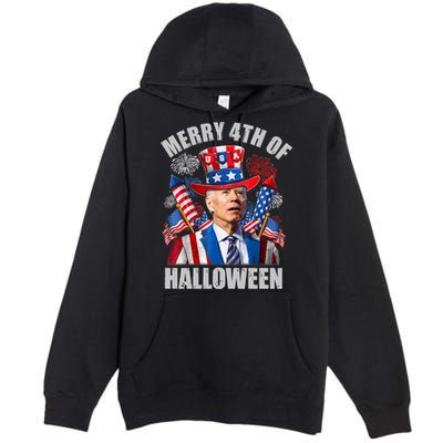Merry 4th Of Halloween Joe Biden Confused 4th Of July 2024 Gift Premium Pullover Hoodie