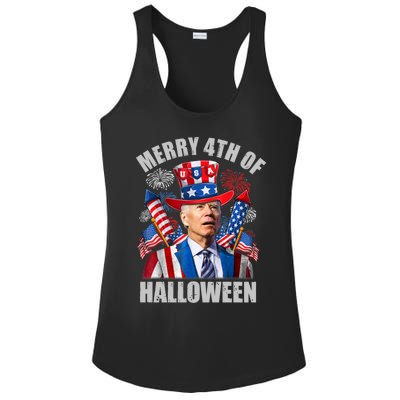 Merry 4th Of Halloween Joe Biden Confused 4th Of July 2024 Gift Ladies PosiCharge Competitor Racerback Tank