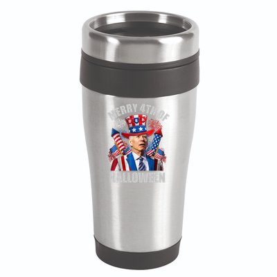 Merry 4th Of Halloween Joe Biden Confused 4th Of July 2024 Gift 16oz Travel Tumbler