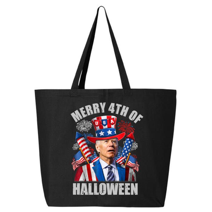 Merry 4th Of Halloween Joe Biden Confused 4th Of July 2024 Gift 25L Jumbo Tote