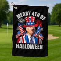 Merry 4th Of Halloween Joe Biden Confused 4th Of July 2024 Gift Golf Towel