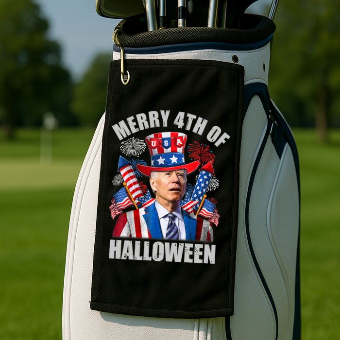 Merry 4th Of Halloween Joe Biden Confused 4th Of July 2024 Gift Golf Towel