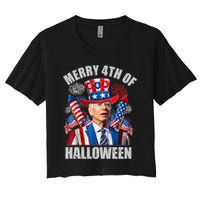 Merry 4th Of Halloween Joe Biden Confused 4th Of July 2024 Gift Crop Top