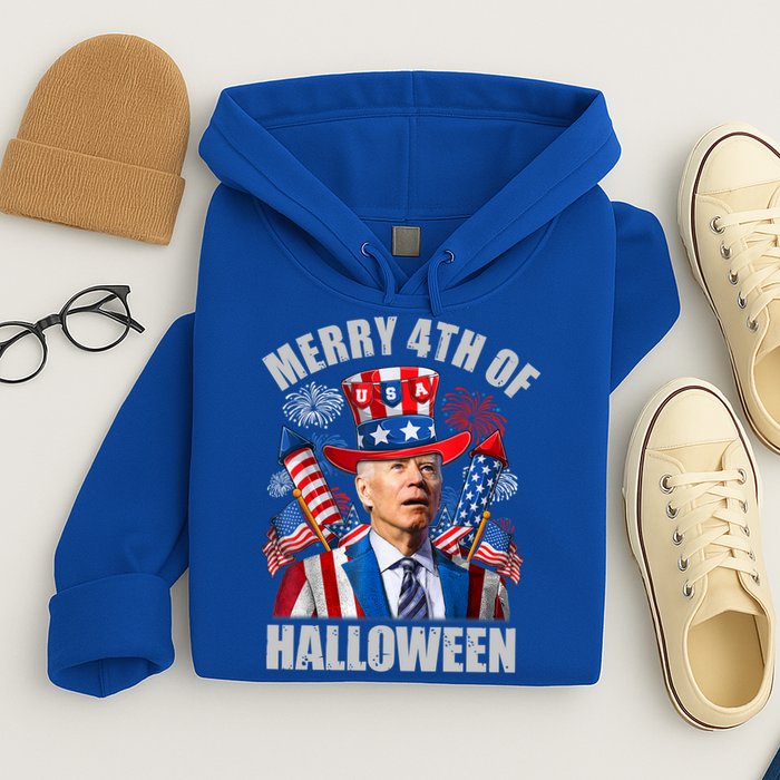 Merry 4th Of Halloween Joe Biden Confused 4th Of July 2024 Gift Hoodie