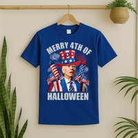 Merry 4th Of Halloween Joe Biden Confused 4th Of July 2024 Gift T-Shirt